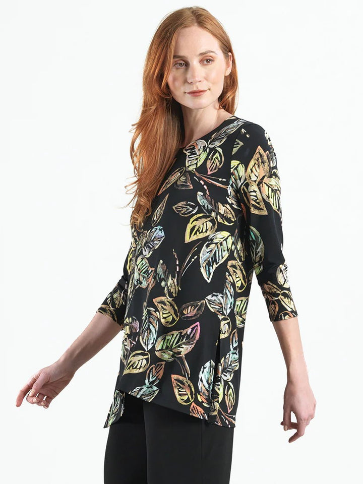 Leaf Colour Burst Kerchief Hem Tunic