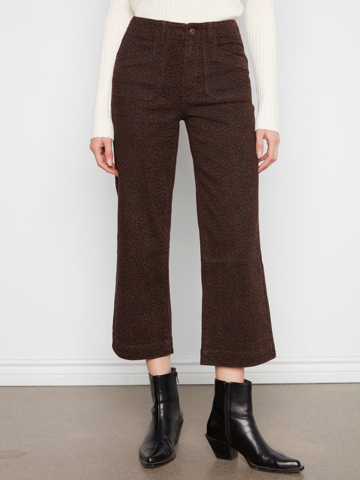 Leopard Print Patch Pocket Cropped Pant
