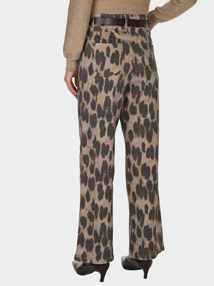 Leopard Print Wide Leg Pant