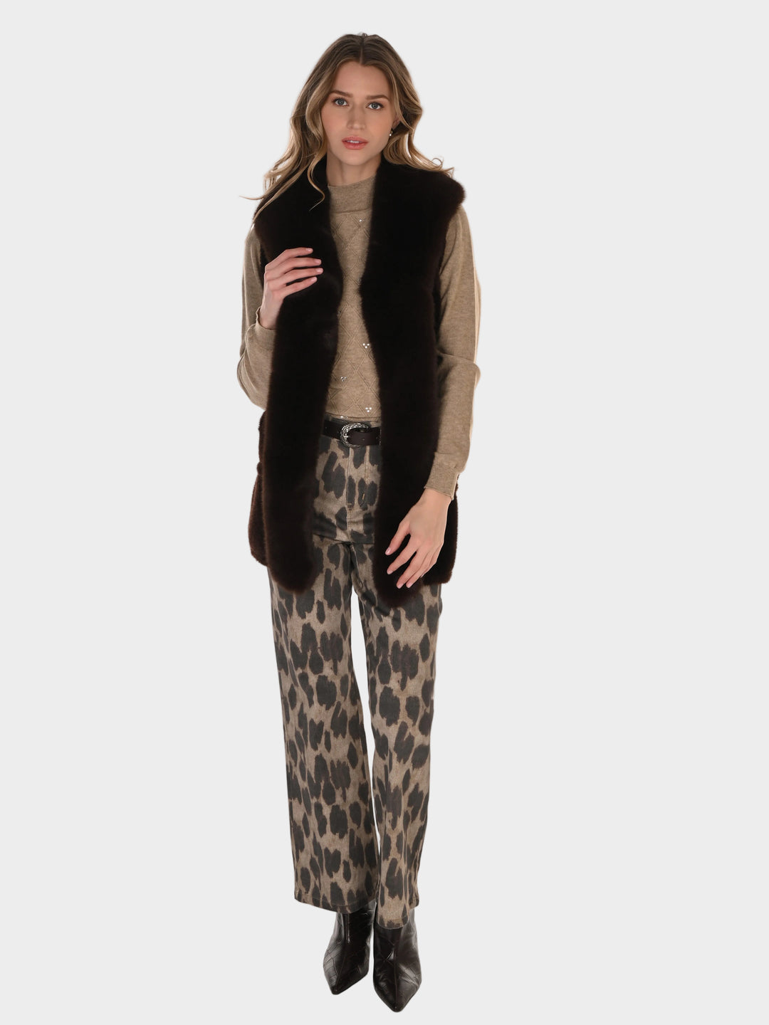 Leopard Print Wide Leg Pant