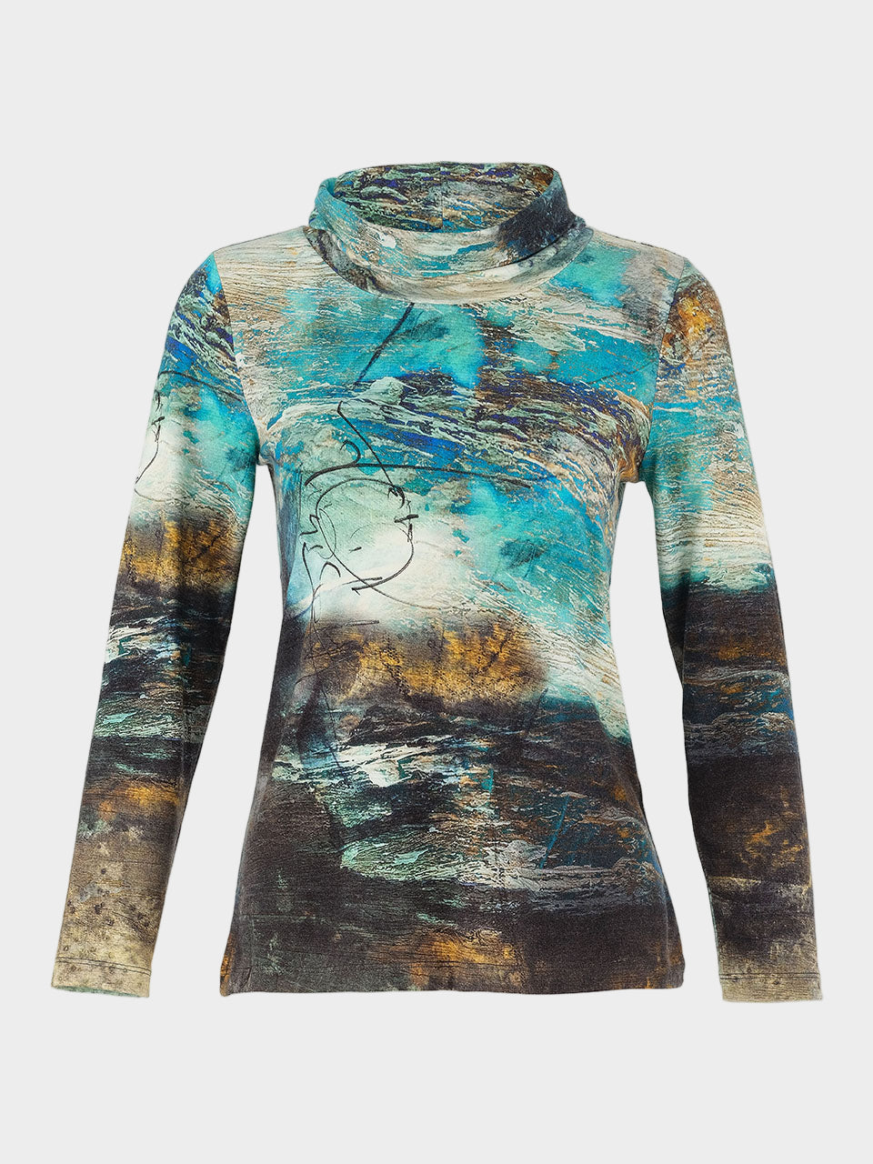 Life is Too Short Print Cowl Neck Top