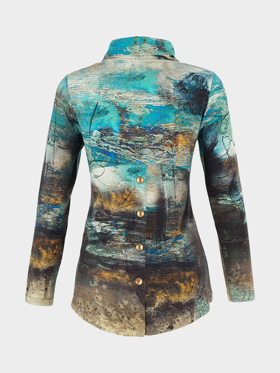 Life is Too Short Print Cowl Neck Top