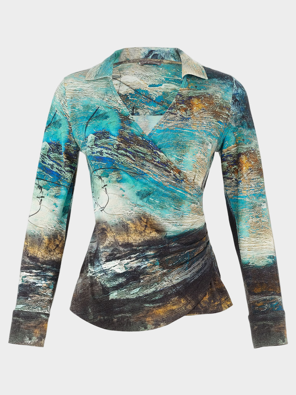 Life is Too Short Print Side Ruched Top