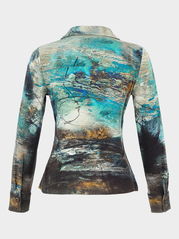 Life is Too Short Print Side Ruched Top