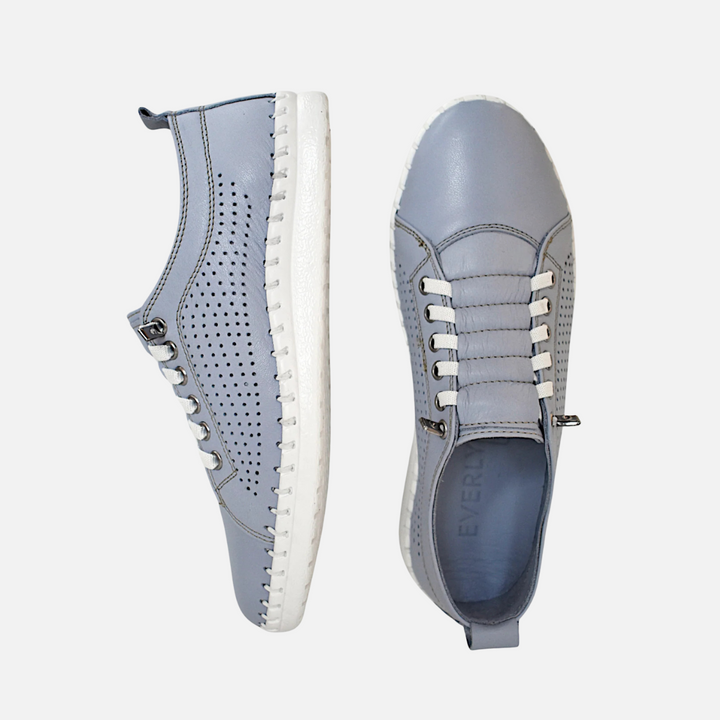 Light Blue Leora Leather Sneaker