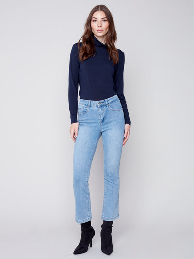 Light Blue Wash Bootcut Ankle Jean