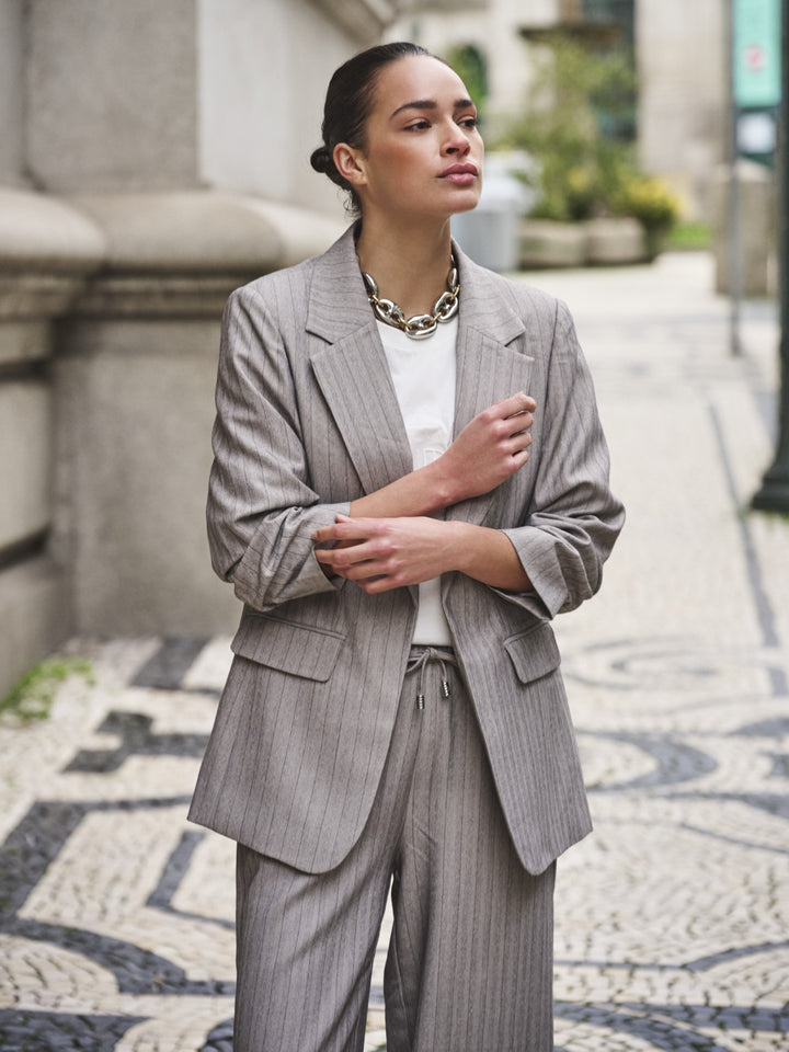 Light Grey Herringbone Blazer