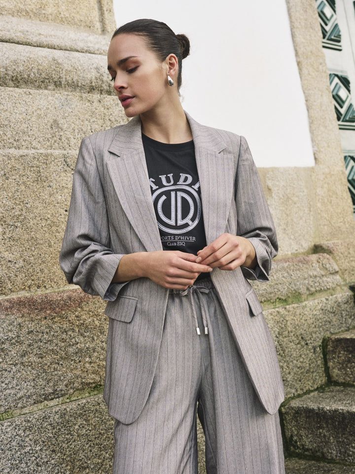Light Grey Herringbone Blazer