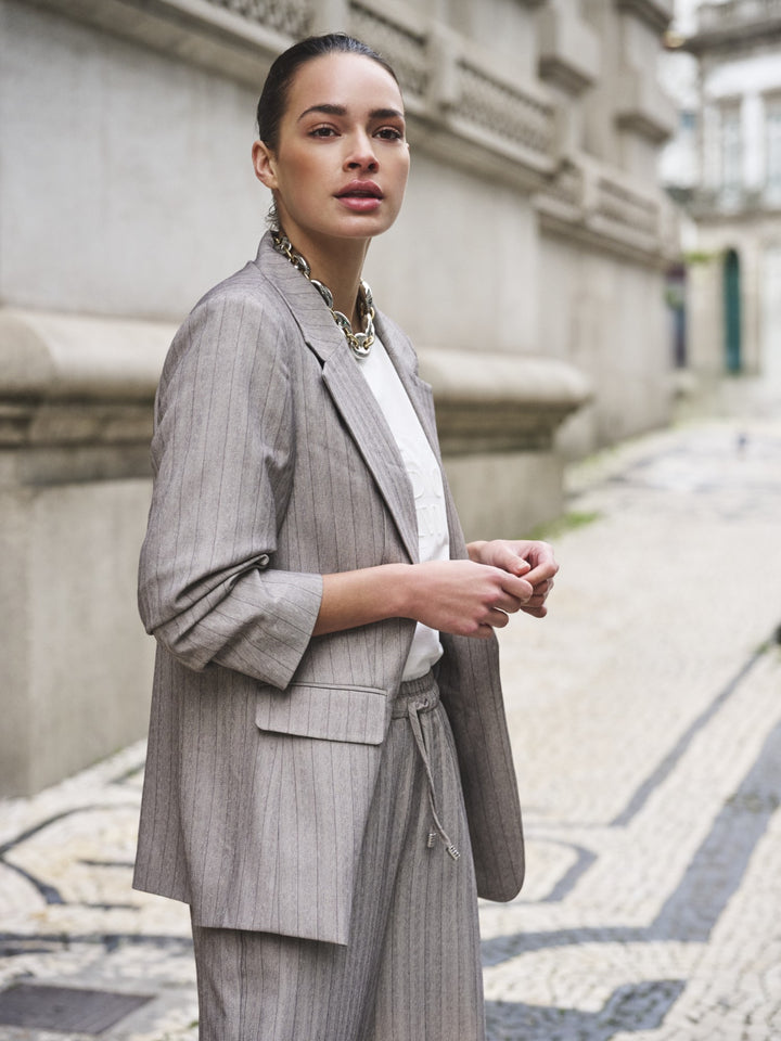 Light Grey Herringbone Blazer