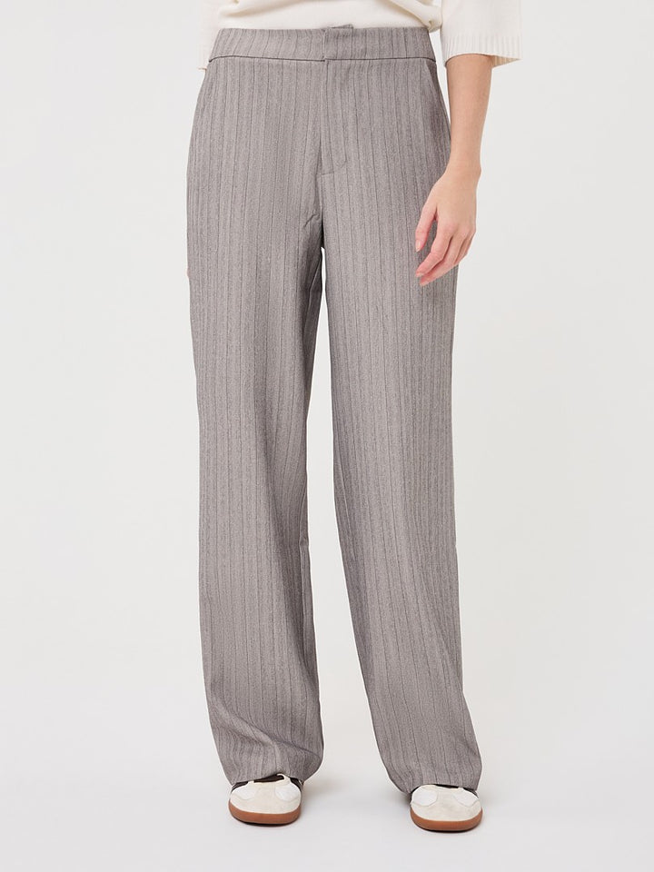 Light Grey Herringbone Wide Leg Pant