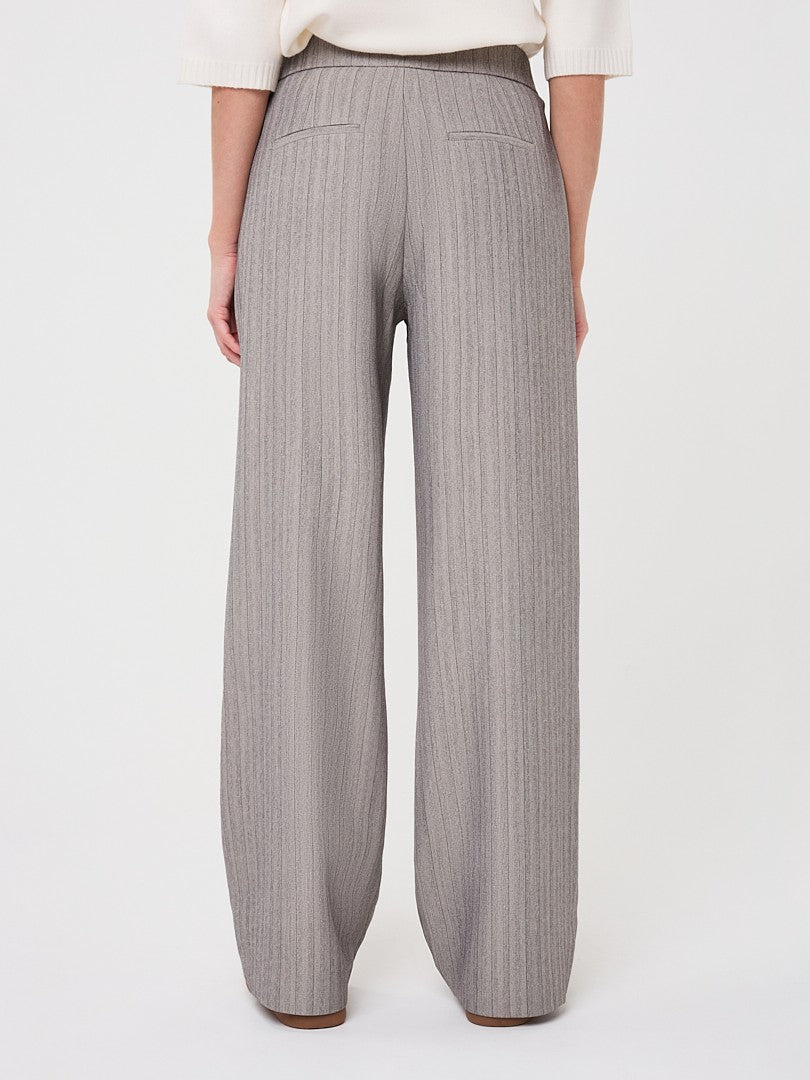 Light Grey Herringbone Wide Leg Pant