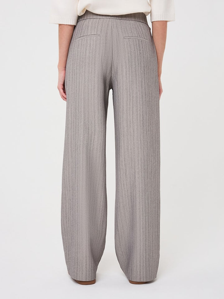 Light Grey Herringbone Wide Leg Pant