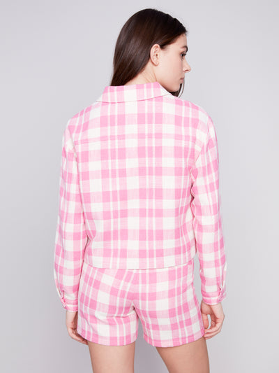 Light Punch Check Cropped Jacket