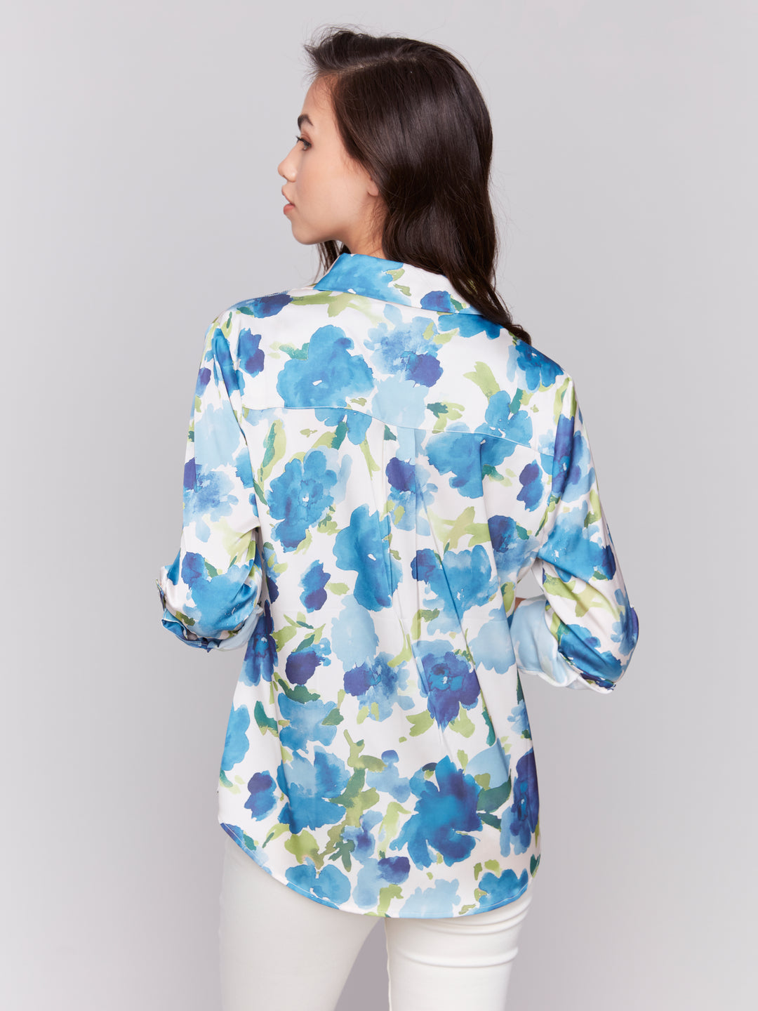 Lime Print Satin Shirt