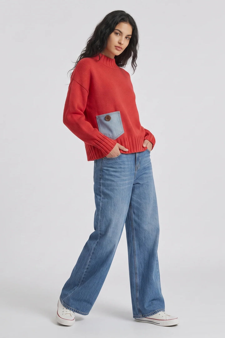 Lipstick Red Vanessa Pullover Sweater
