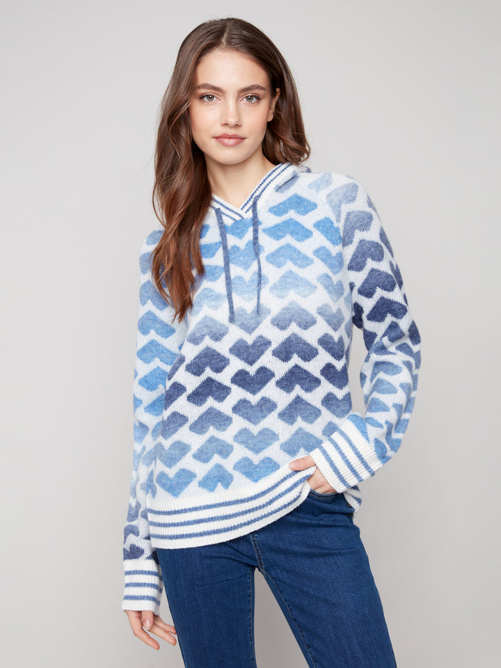 Lover Jacquard Hooded Sweater