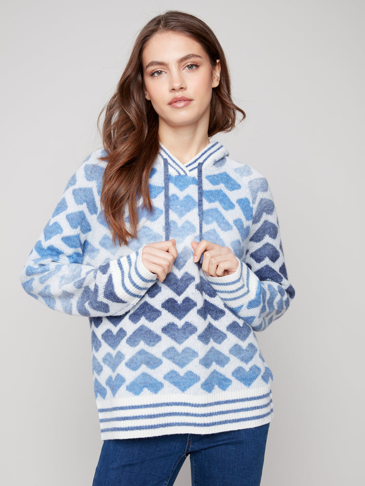 Lover Jacquard Hooded Sweater