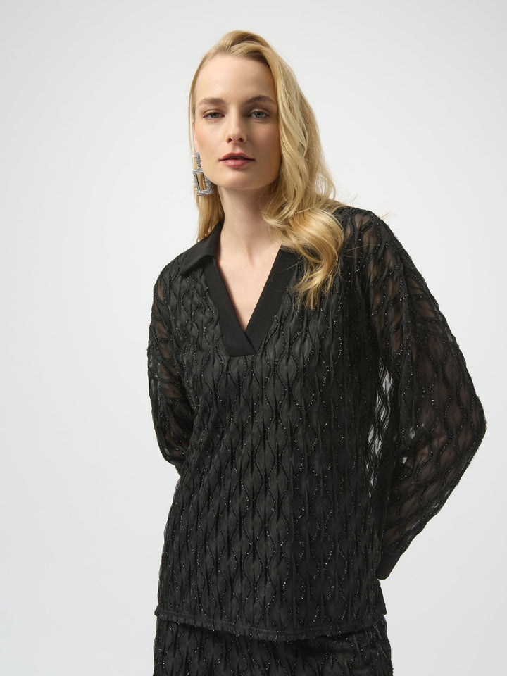 Lurex Cascade Silky Knit Top