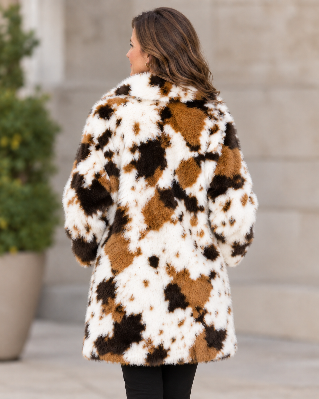 Lux Pony Print Faux Fur Coat