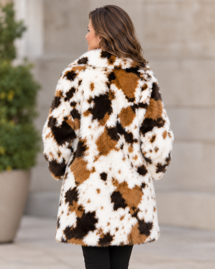 Lux Pony Print Faux Fur Coat