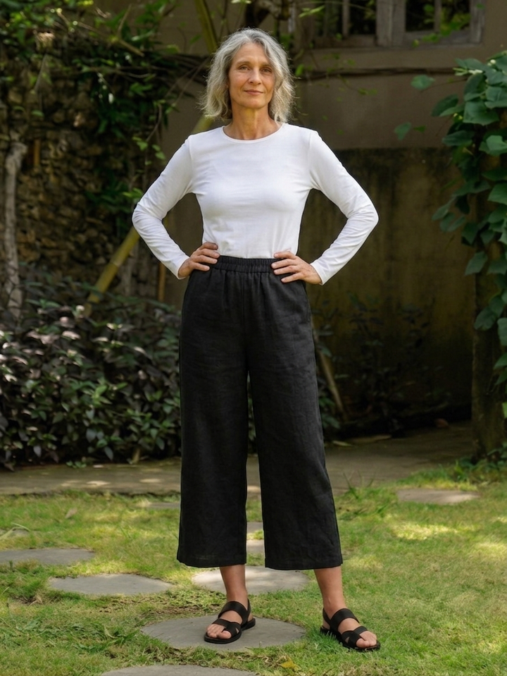 Margo Black Lantern Crop Pant