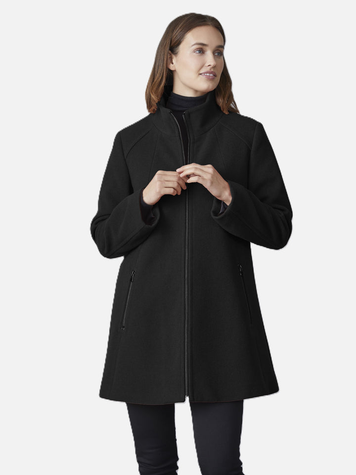 Marie Black Wool Coat