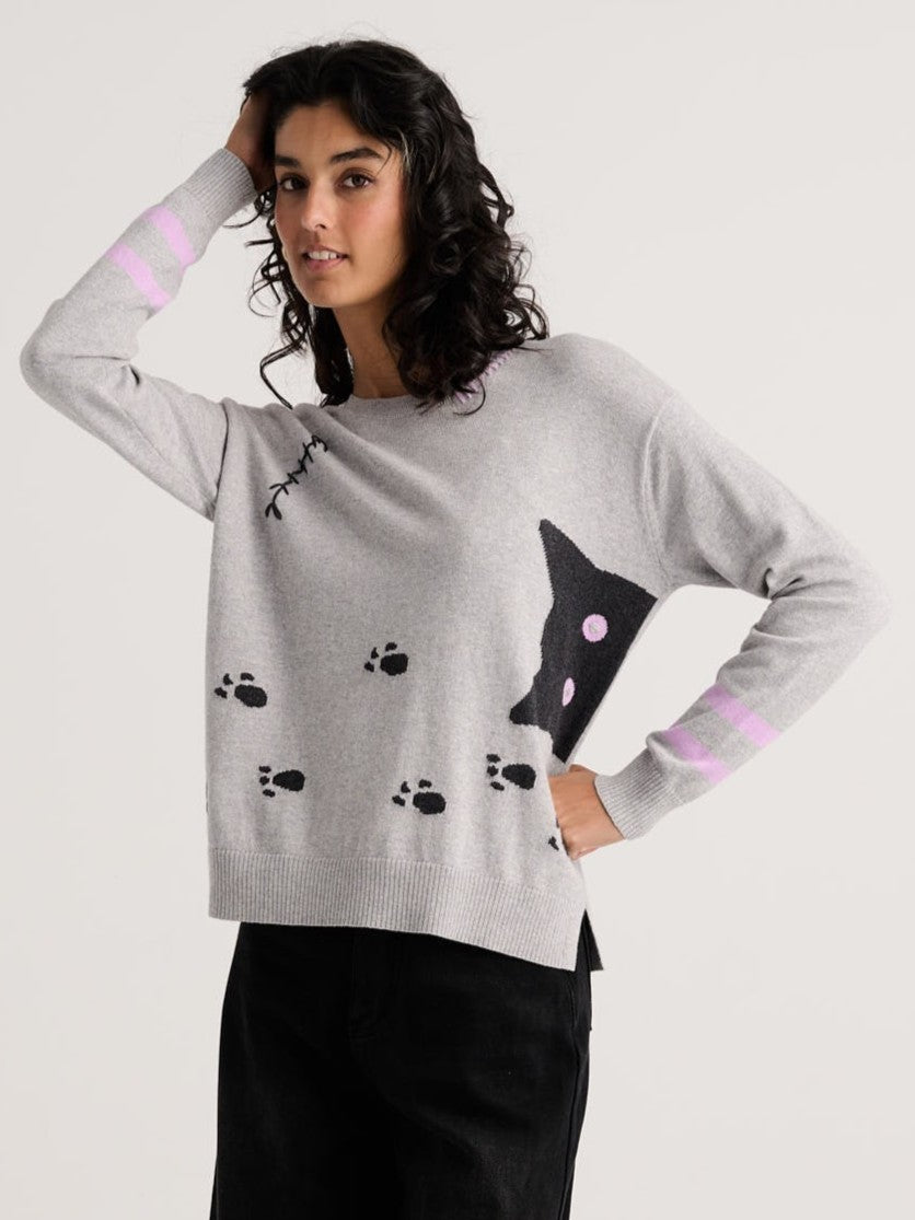 Marl Cheeky Cat Sweater