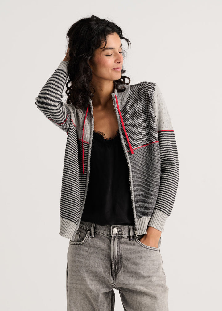 Marl Knit Zip Cardigan