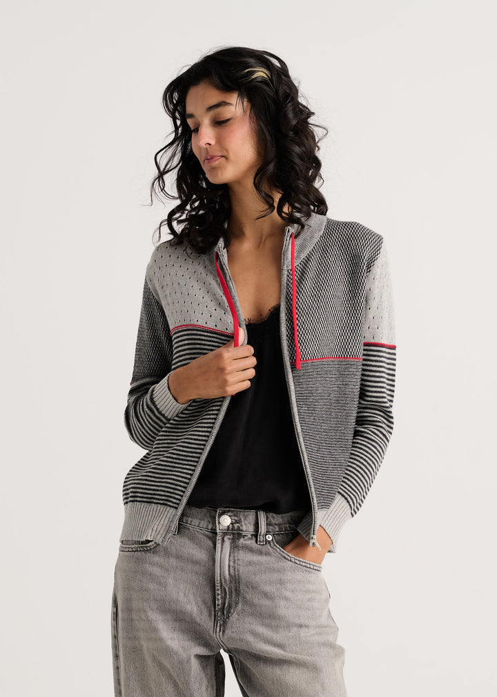 Marl Knit Zip Cardigan