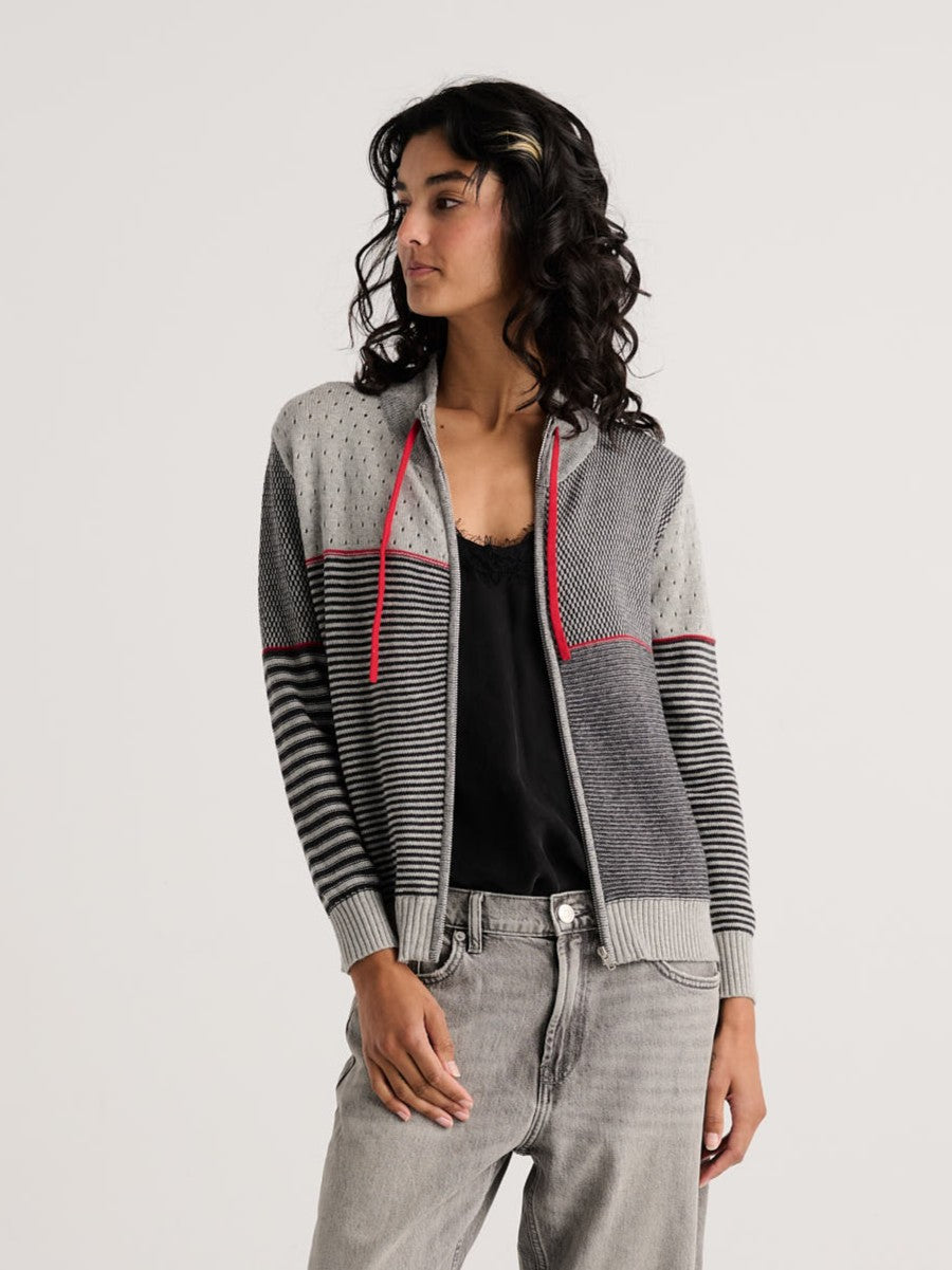 Marl Knit Zip Cardigan