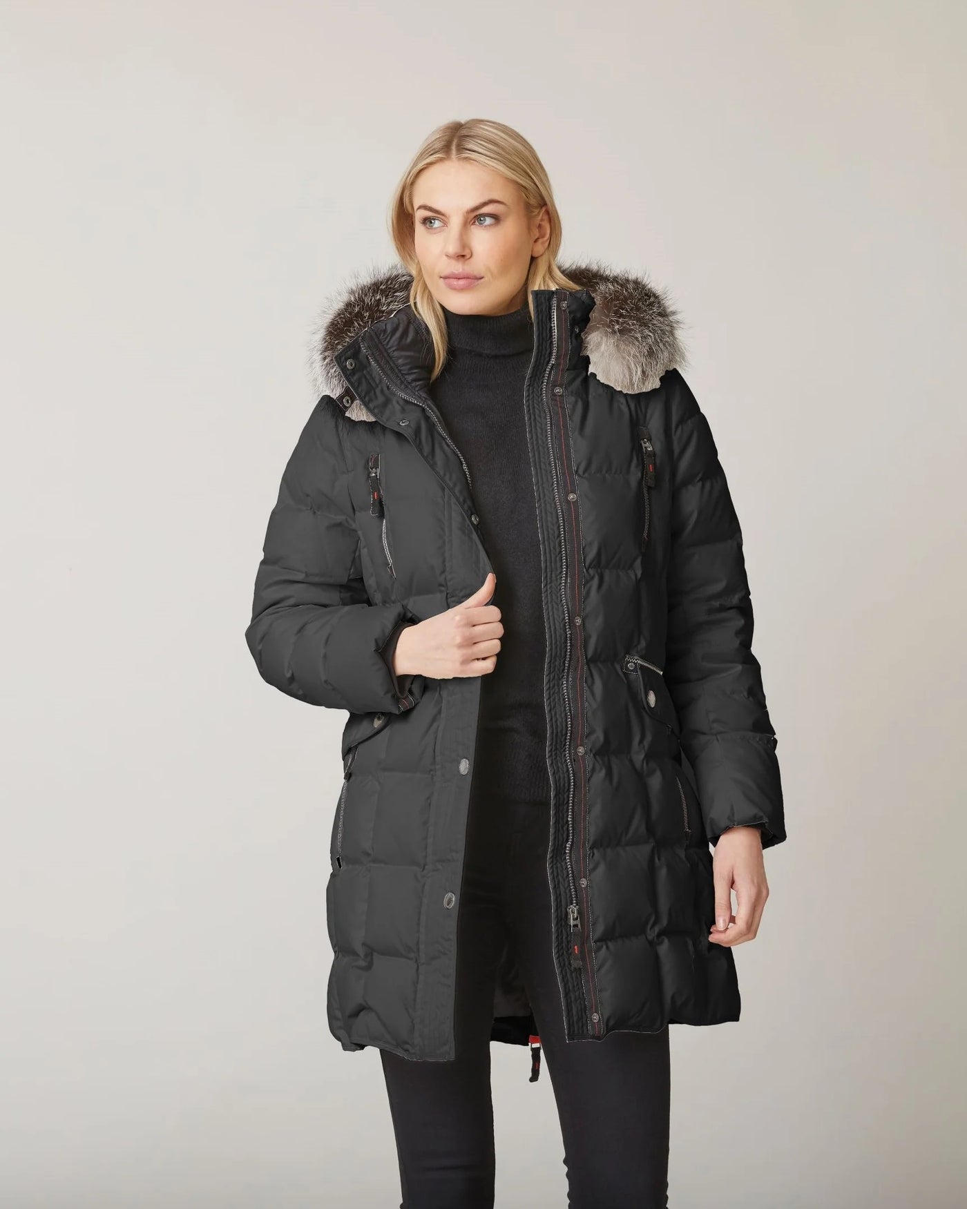 Mary Down Coat with Fur Trimmed Hood