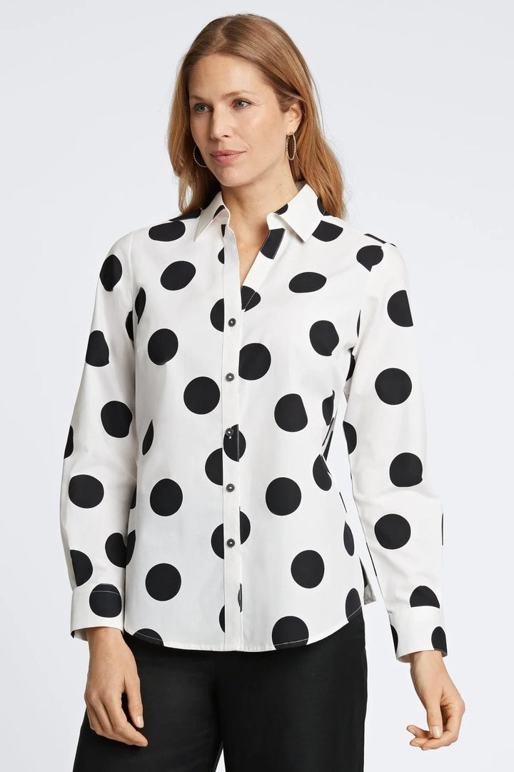 Mary Large Polka Dot No Iron Shirt