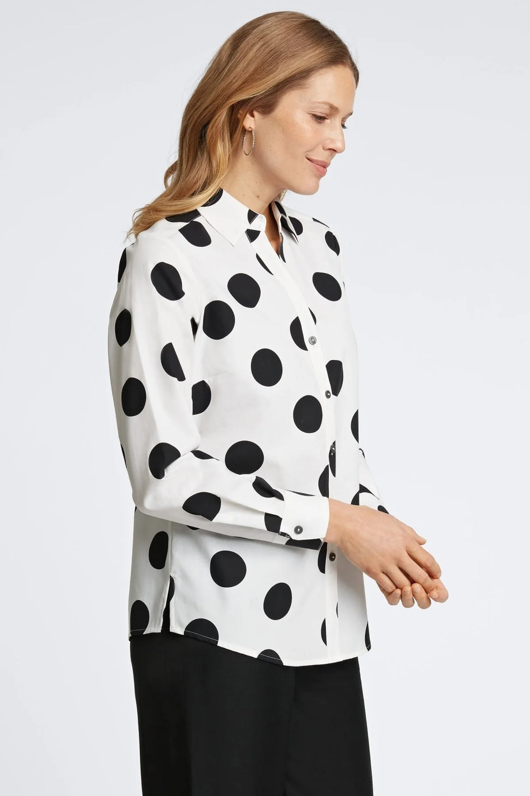 Mary Large Polka Dot No Iron Shirt