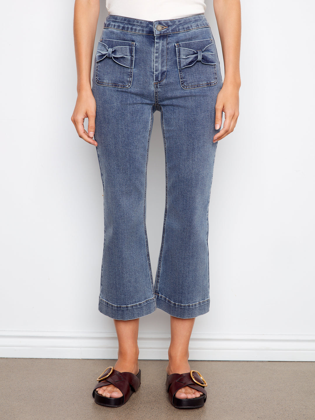 Medium Blue Bow Patch Pocket Jean