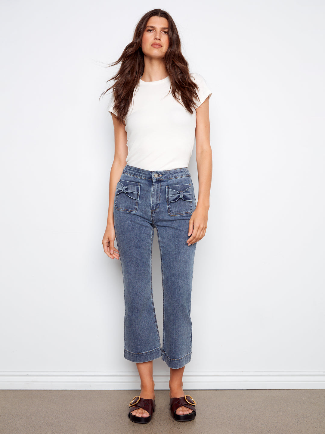 Medium Blue Bow Patch Pocket Jean