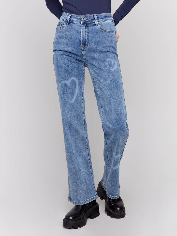 Medium Blue Faded Heart Jean