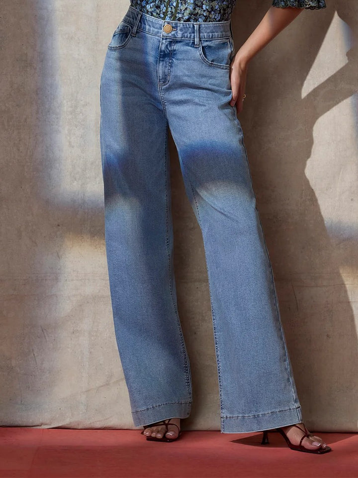 Medium Blue Sam Wide Leg Jean