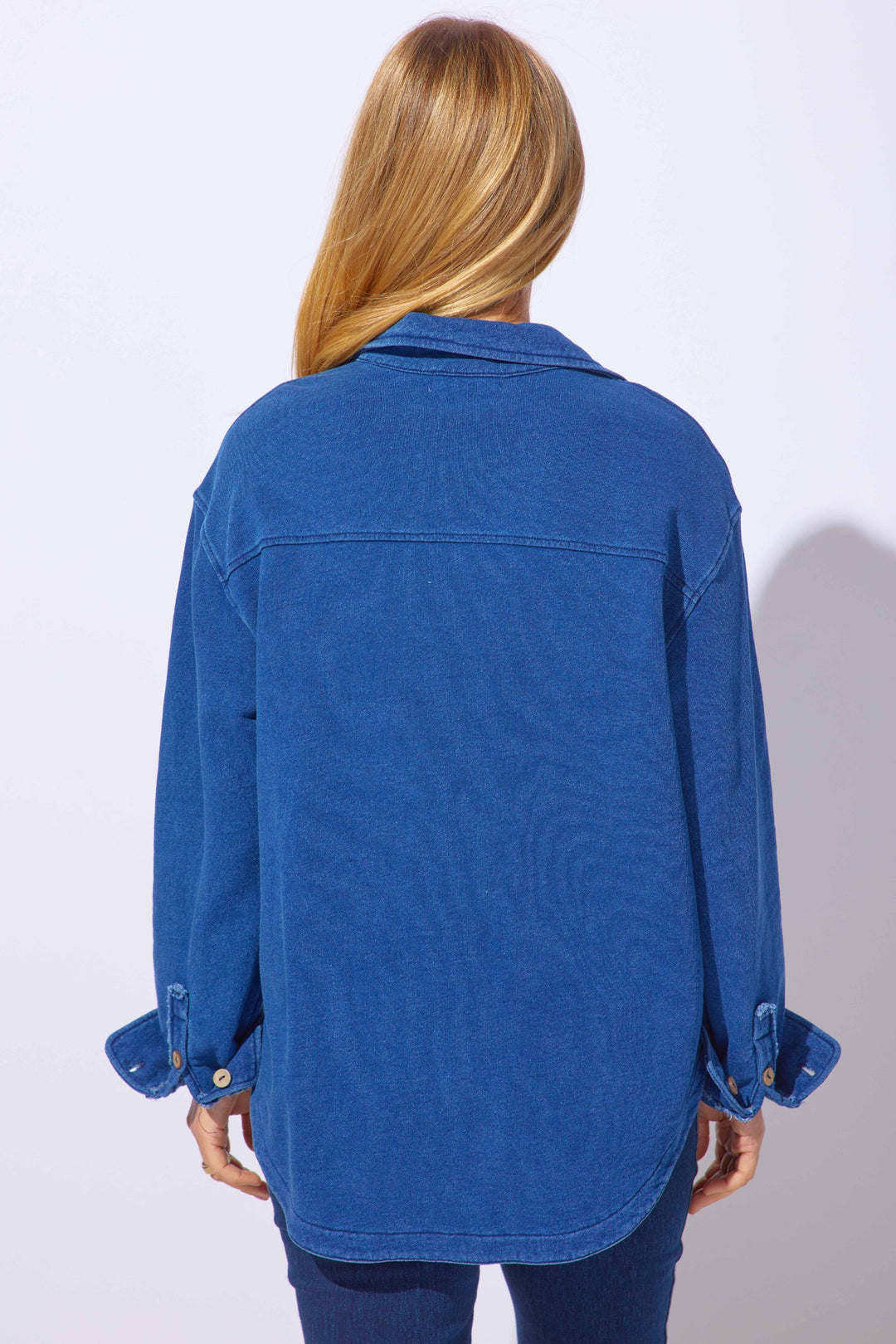 Medium Wash Anywhere French Terry Shacket