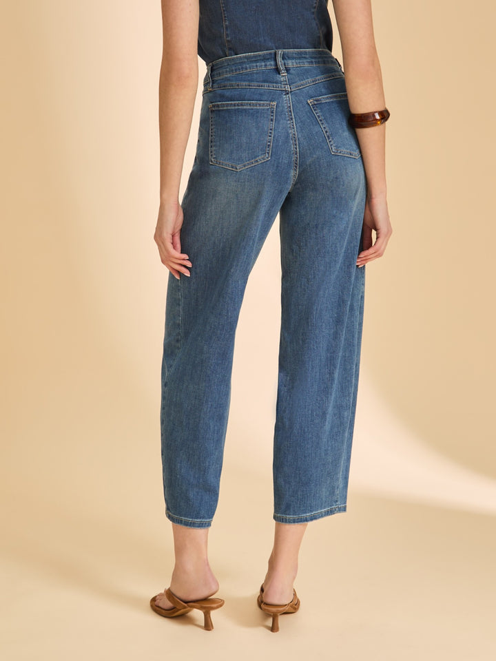 Medium Wash Girlfriend Barrel Ankle Jean