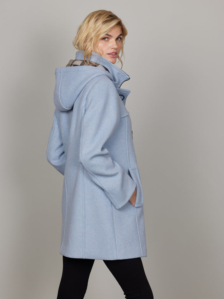 Mercedes Cloud Blue Wool Duffle Coat With Toggles