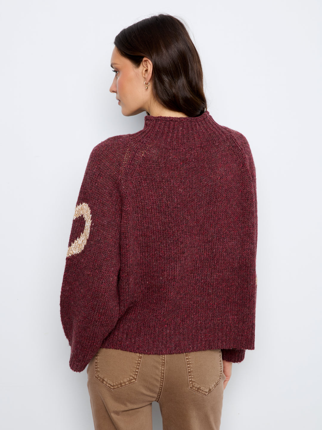 Merlot Heart Funnel Neck Sweater