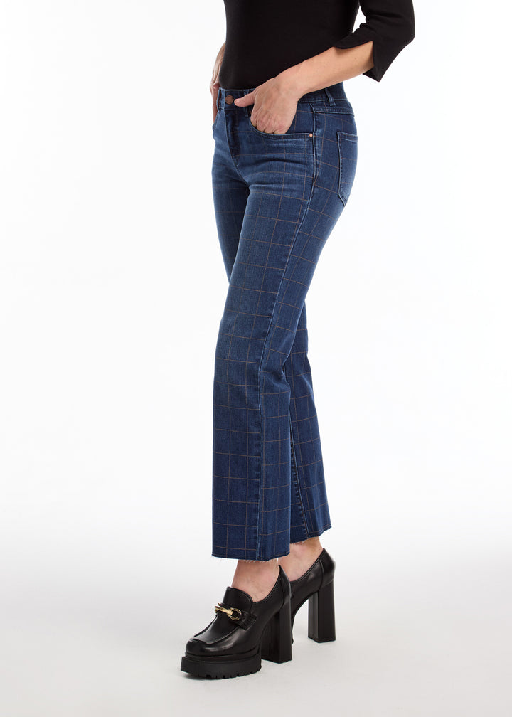 Metallic Check Christina Straight Ankle Jean