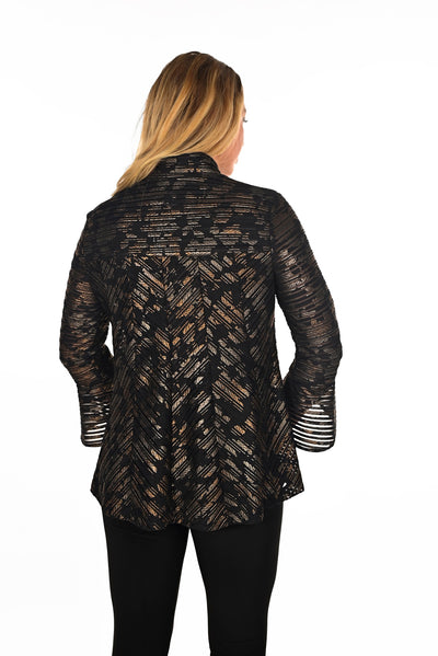 Metallic Illusion Swing Jacket