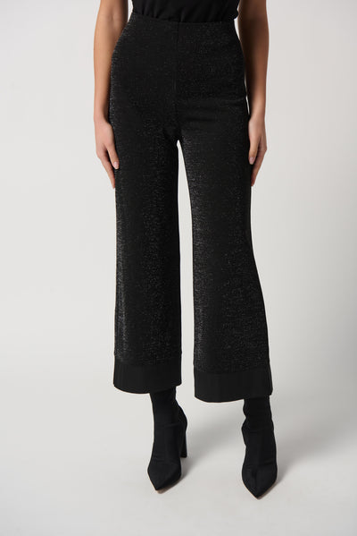 Metallic Knit Pull-On Culotte Pant