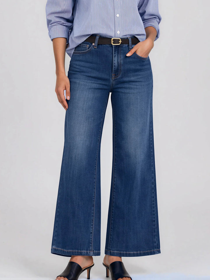 Mid Blue Wide Leg Jean