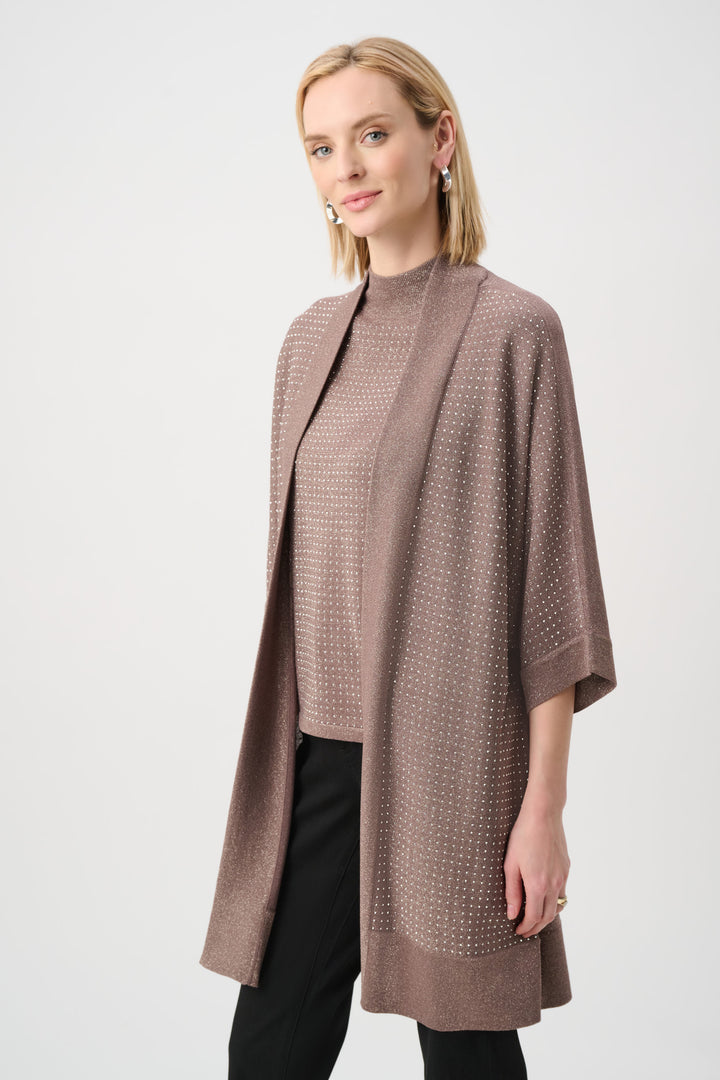 Mink Studded Sweater Knit Jacket