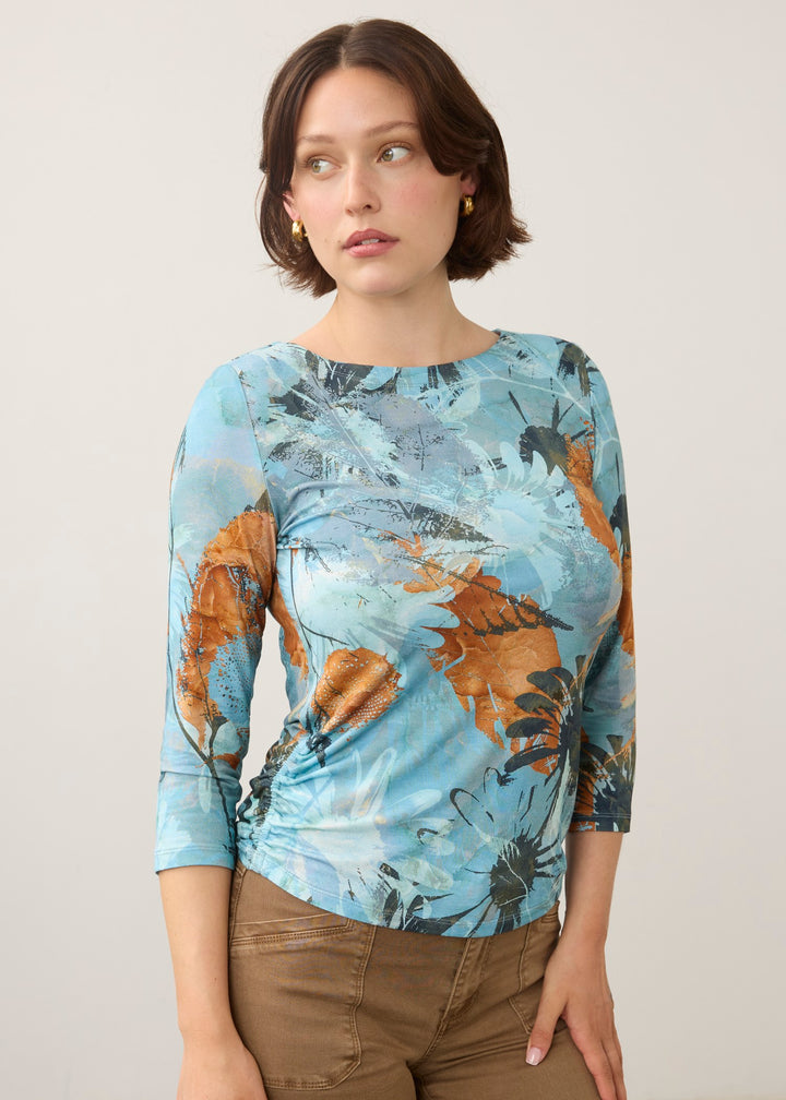 Miranda Print Boatneck Top