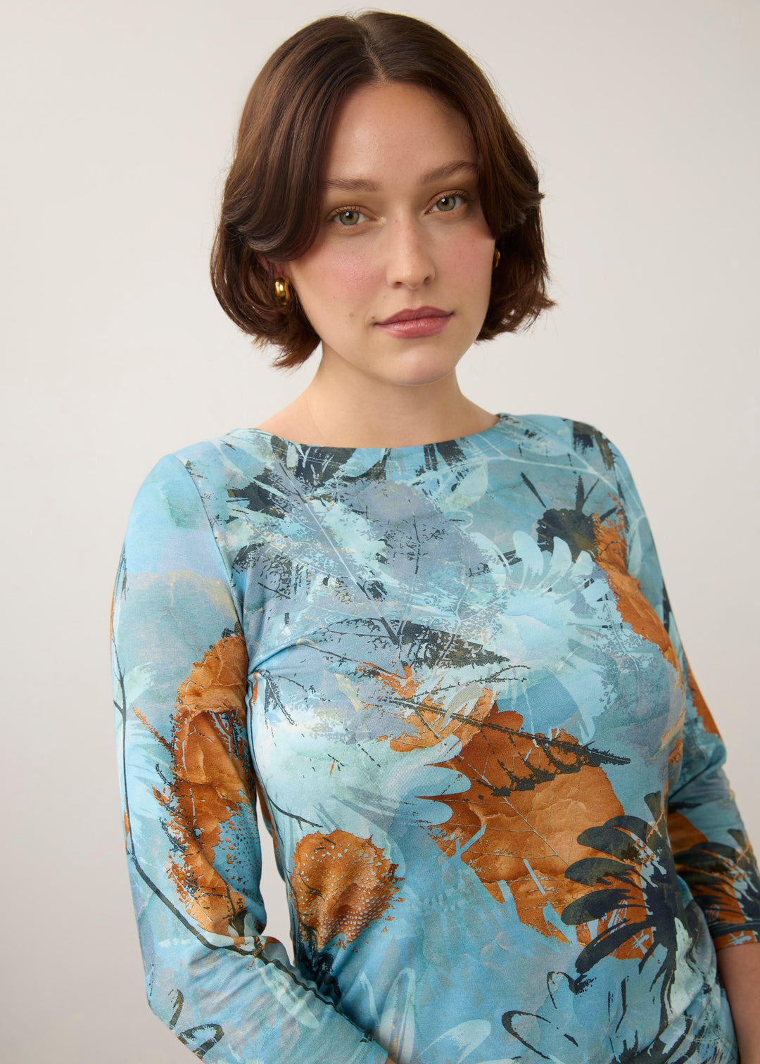 Miranda Print Boatneck Top