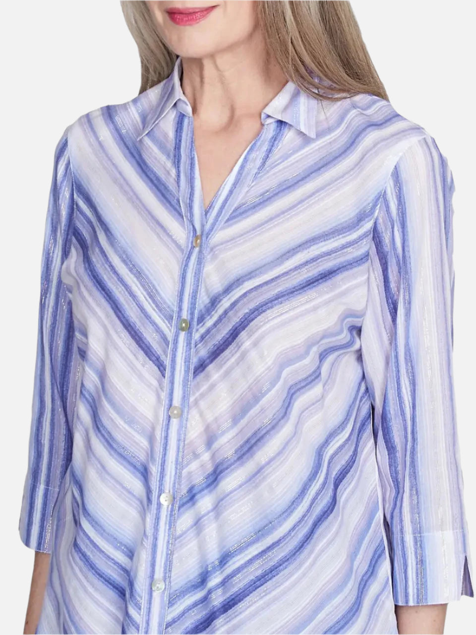 Mitered Iris Button Up Top