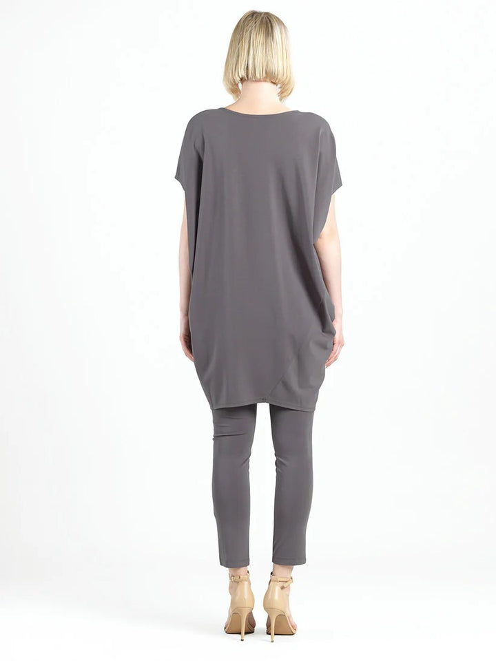 Mocha Architectural Tunic Pocket Dress